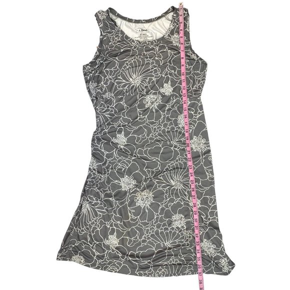 L.L. Bean Mandala Dress Floral Knee Length Outdoor Dress Zip Pocket Size XS Gray - Picture 8 of 9
